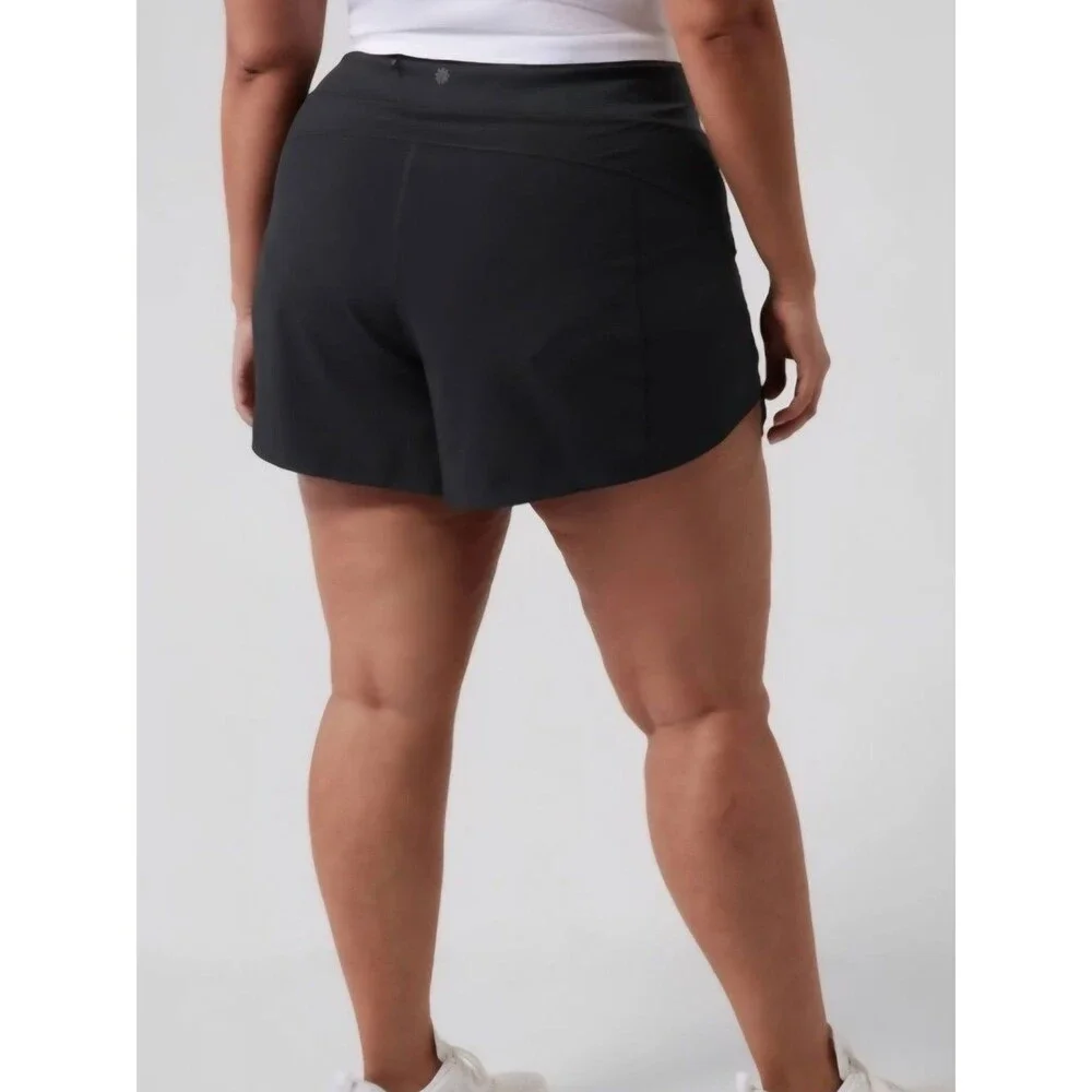Athleta Run With It Shorts Sz 3X Black Womens NWT 3.5